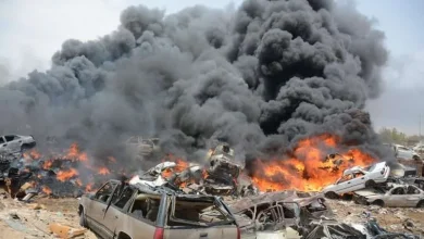 صور حريق تشليح السيارات في بريمان في المملكة العربية السعودية | alyemenalghad.news
