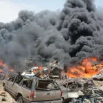 صور حريق تشليح السيارات في بريمان في المملكة العربية السعودية