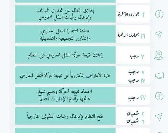 موعد نتيجة نظام النقل الخارجي 1440 | alyemenalghad.news