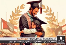 أب يحتضن إبنته اثناء حفل تخرجها
