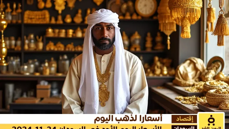 أسعار الذهب في السودان 24-11-2024 تحديث مباشر لأسعار الذهب اليوم الأحد أسعار الذهب في السودان 24-11-2024