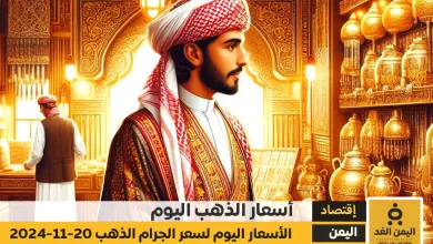 أسعار الذهب في اليمن 20-11-2024 سعر الجرام عيار 21 في صنعاء وعدن