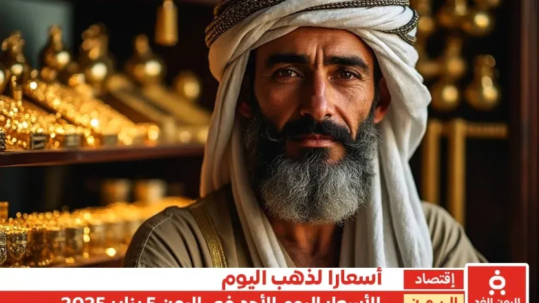 إرتفاع في الأسعار من أسعار الذهب في اليمن 6-1-2025 اليوم الإثنين صنعاء - عدن أسعار الذهب في اليمن 5-1-2025