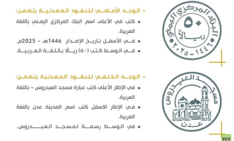 البنك المركزي اليمني في صنعاء يُعلن عن عملة يمنية جديدة فئة 50 ريال عملة يمنية جديدة فئة 50