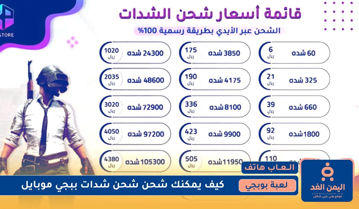 محبي الألعاب طريقة شحن شدات ببجي موبايل 2025 وايضاً 2026 طريقة شحن شدات ببجي موبايل