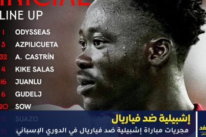 مجريات مباراة إشبيلية ضد فياريال في الدوري الإسباني