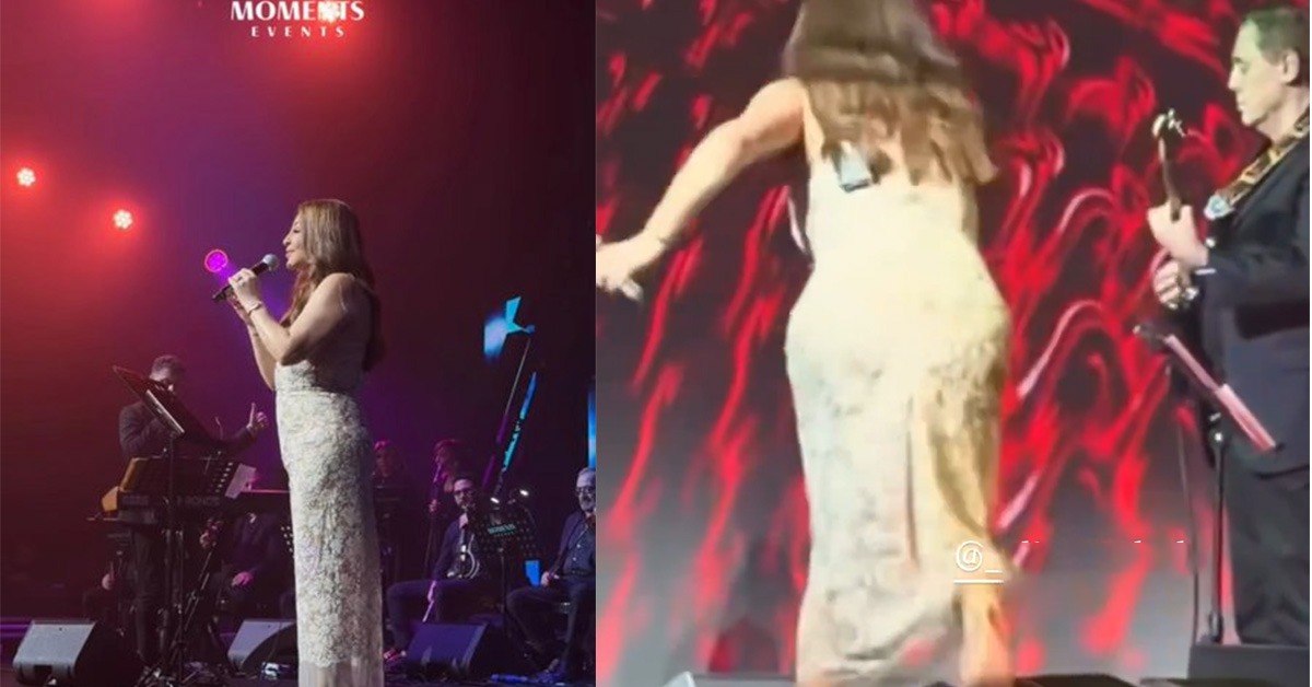 تعثر إليسا على المسرح